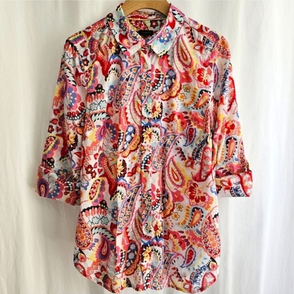 Talbots Multi-Colour Paisley Blouse - Picture 3 of 16
